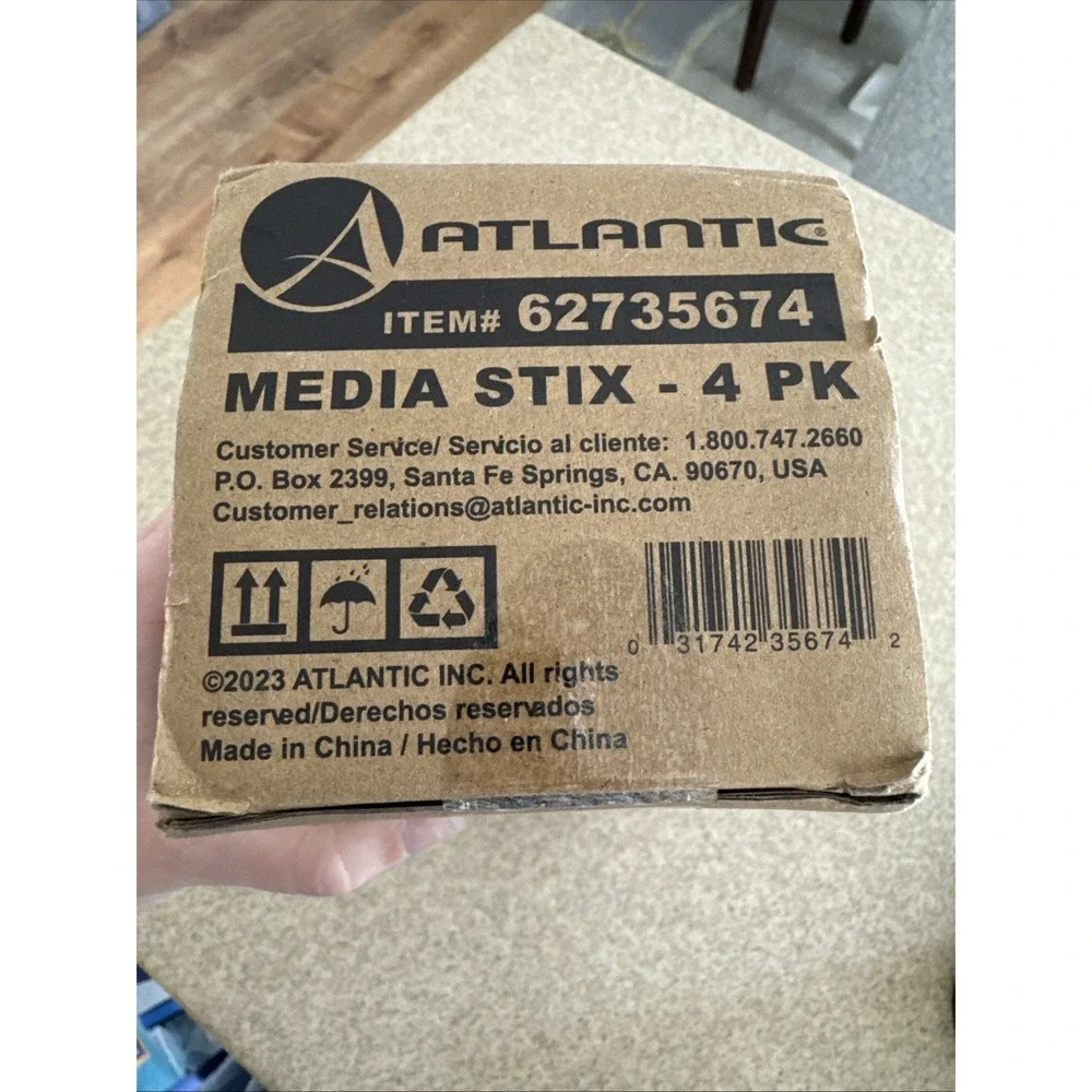 Atlantic Media Stix 4 Pk Black 60 DVD CD Blu Ray Holder New Wall Mount 62735674